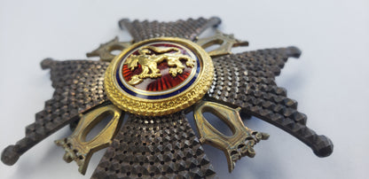 NORWAY ORDER OF St. OLAV COMMANDER BREAST STAR. MADE IN SILVER WITH GOLD CENTER. MADE BY TOSTRUP. RR!