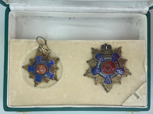 EGYPT ORDER OF THE REPUBLIC GRAND OFFICER SET. SILVER/HALLMARKED. MISSING SASH. CASED, RR!