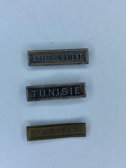 FRANCE COLONIAL MEDAL WITH 5 BARS. 3 x TUNISIE, INDOCHINE, EXTREME ORIENT. BOXED.