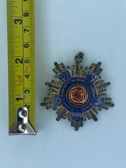 EGYPT ORDER OF THE REPUBLIC GRAND OFFICER BADGE. SILVER/HALLMARKED. MISSING SUSPENSION DEVICE. RARE!