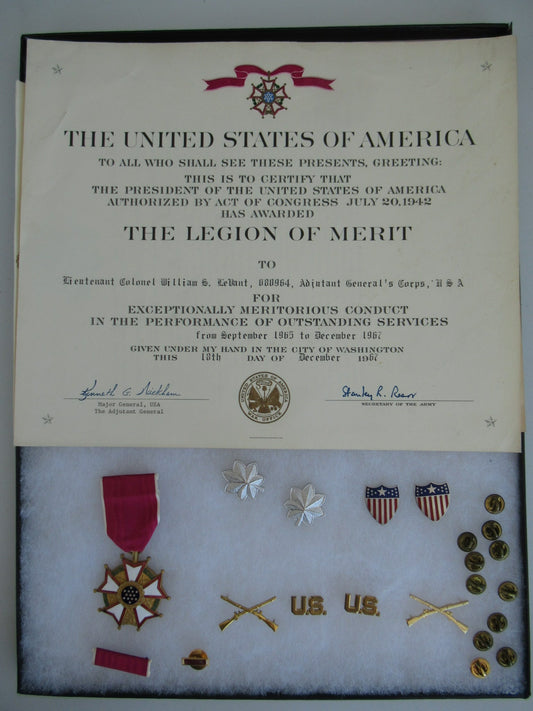 USA GROUP OF MEDALS DOCUMENTS BELONGING TO LT. COL. WILLIAM LEVANT.