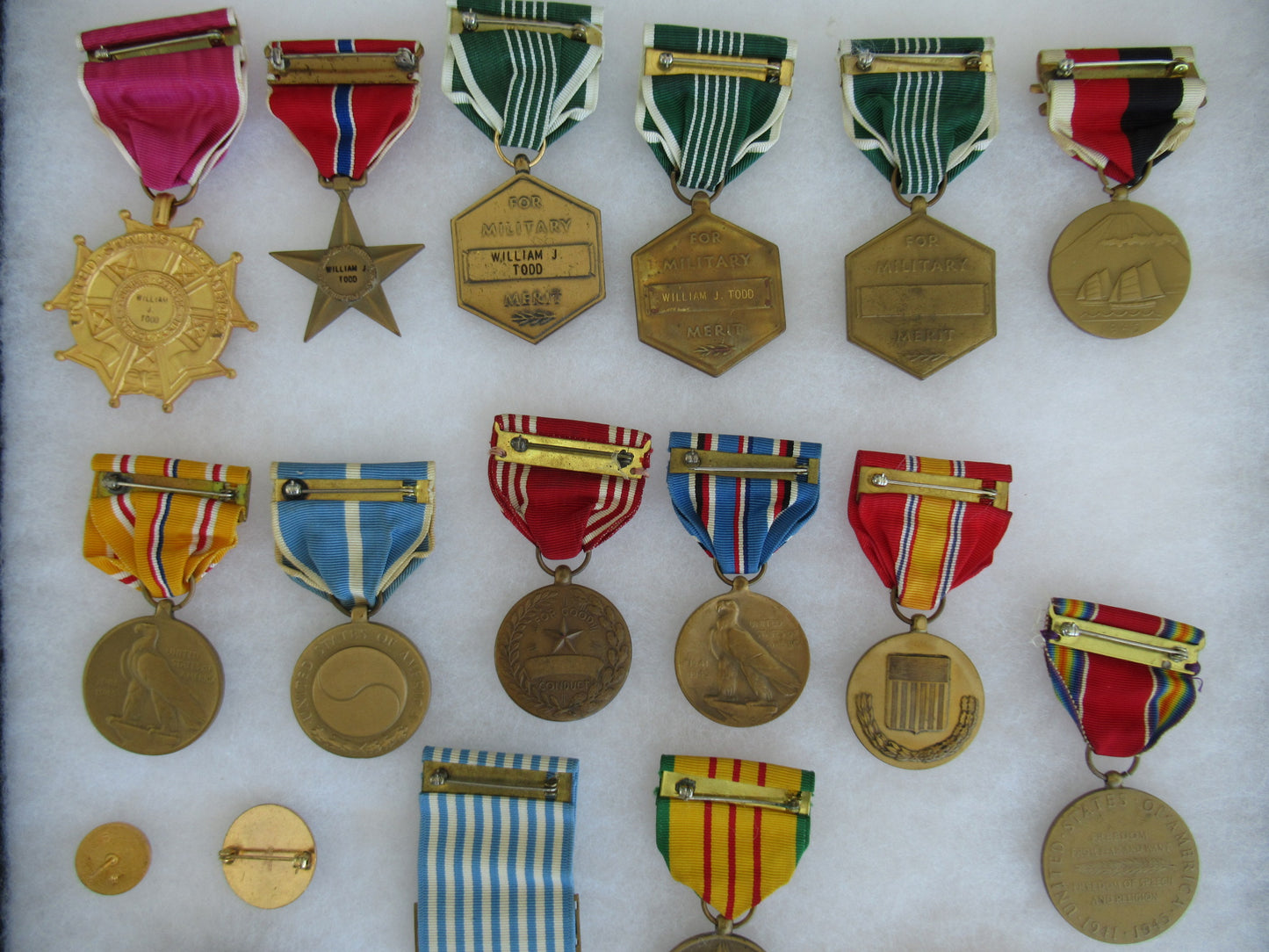 USA GROUP OF MEDALS DOCUMENTS BELONGING TO LT. COL. WILLIAM J. TODD.