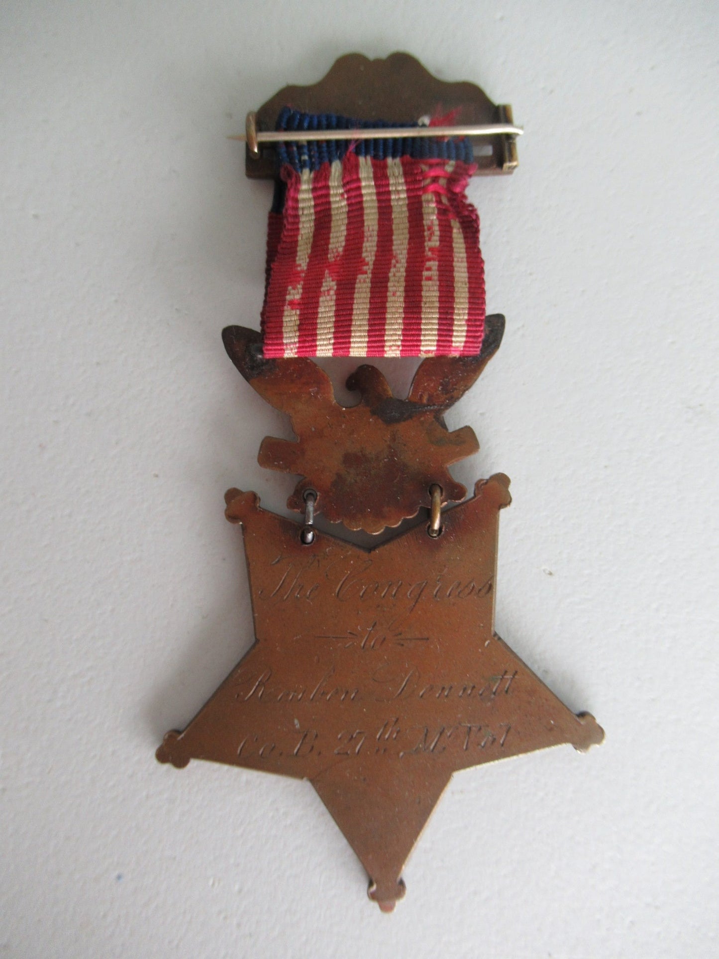 USA MOH MEDAL OF HONOR ARMY MEDAL. TYPE 1. CIVIL WAR PERIOD. Back side