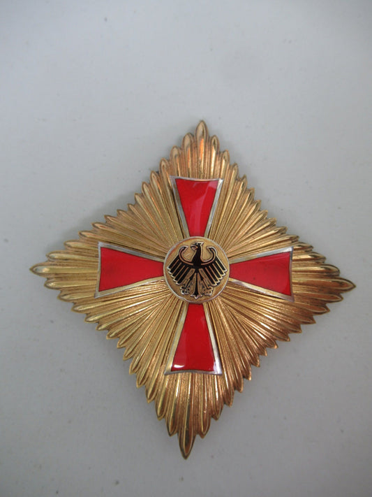 Germany Federal Republic Order Of Merit Grand Cross breast star. Silver/gilt. Marked St.&L 800. Rare!