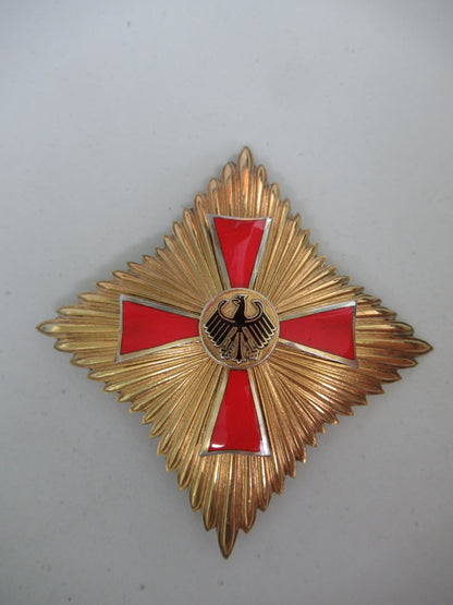 Germany Federal Republic Order Of Merit Grand Cross breast star. Silver/gilt. Marked St.&L 800. Rare!