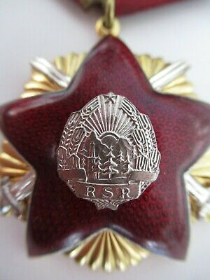 ROMANIA SOCIALIST DEFENSE OF MOTHERLAND ORDER 3RD CLASS RSR. 6