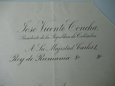 COLUMBIA 1914  LETTER FROM THE PRESIDENT TO KING OF ROMANIA ANNOUNCING
