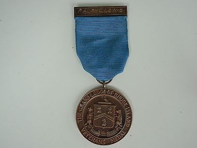 USA RHODE ISLAND LODGE MEDAL. NAMED AND DATED AMD MARKED. VF+