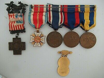 USA SPANISH WAR MEDAL GROUP OF 5 MEDALS. ARMY OF PHILLIPINES MEDAL IN GOLD!