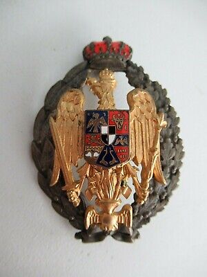 ROMANIA KINGDOM ACADEMY BADGE MEDAL # 3! IN FITTED CASE. MARKED. RARE!
