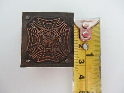 USA VETERAN OF FOREIGN WARS MEDAL PRINTING BLOCK. LARGE STYLE.