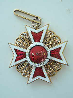 ROMANIA KINGDOM  ORDER OF THE CROWN COMMANDER  NECK BADGE. TYPE 1. NO