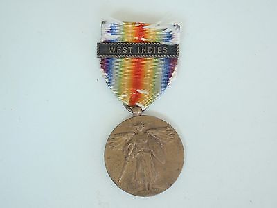 USA WWI VICTORY MEDAL W/ WEST INDIES BAR. VF+