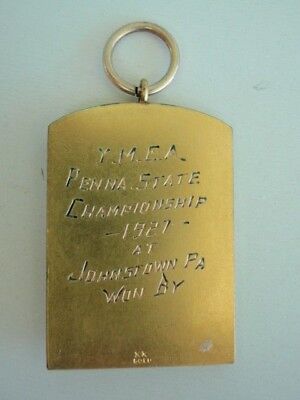 USA YMCA VOLLEY BALL MEDAL. MADE IN GOLD- 14 GRAMS. AWARDED 1927. MARK