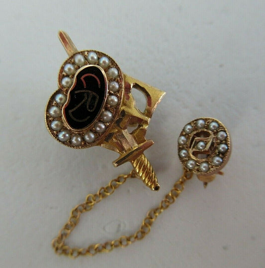USA FRATERNITY SWEETHEART PIN. MADE IN GOLD. MARKED. 1662