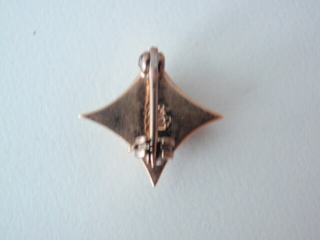 USA FRATERNITY PIN DELTA SIGMA. MADE IN GOLD 10K. PEARLS. MARKED. 252