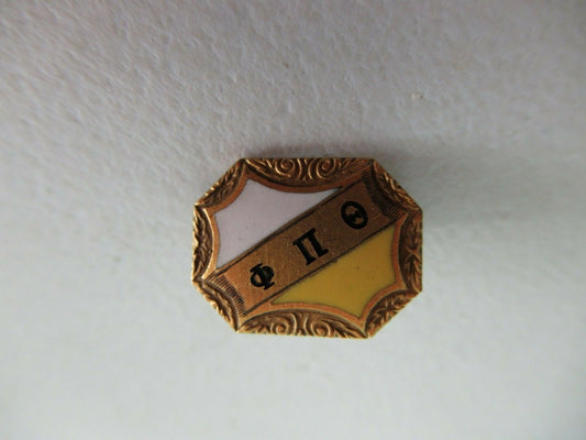 USA FRATERNITY PIN PHI PI THETA. GOLD FILLED. MARKED. 889