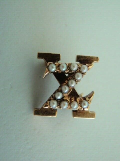 USA FRATERNITY PIN ZETA CHI. MADE IN GOLD. NAMED. 678