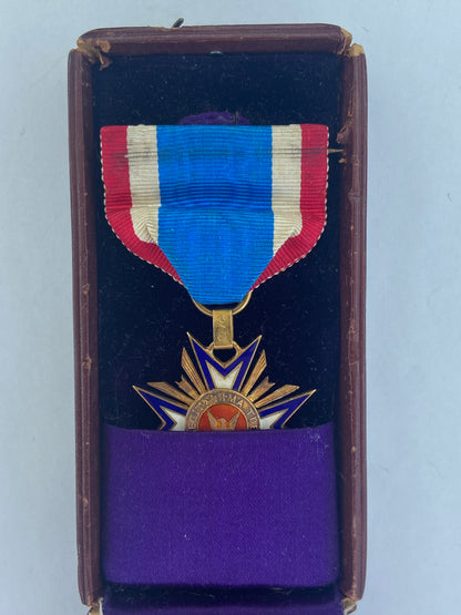 USA GROUP OF TWO SOCIETY BADGE MEDALS AWARDED TO THE SAME RECIPIENT.