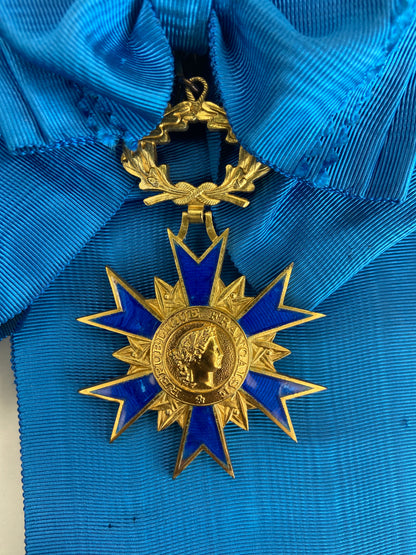 FRANCE REPUBLIC ORDER OF MERIT GRAND CROSS SET. SILVER/GILT/HALLMARKED