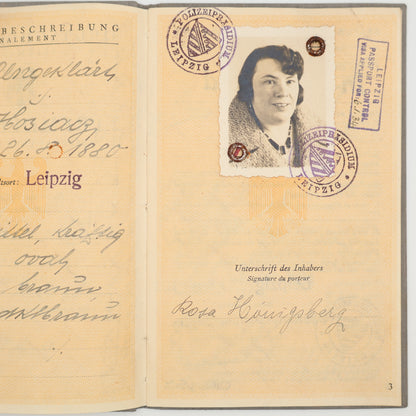 1933 German Imperial Passport for foreign citizens