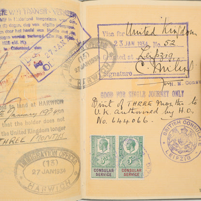 1933 German Imperial Passport for foreign citizens