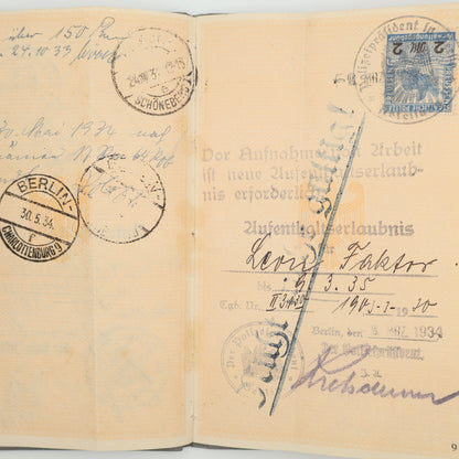 1933 German Imperial Passport for foreign citizens