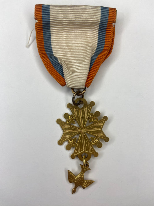 USA National Huguenot Society Badge Medal