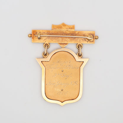 USA GOLD DISTINGUISHED MARKSMAN SHOOTING BADGE AWARDED TO MAJ. WINDFIELD PRICE, 3RD INF. 1916. MADE IN SOLID 14K GOLD, 28.32 grams
