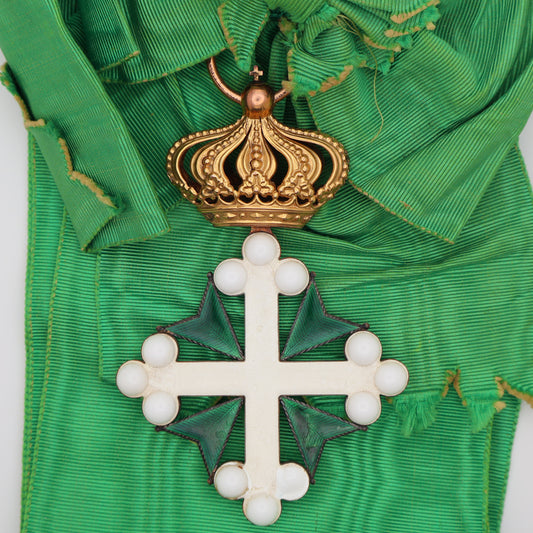 Italy Order of St. Maurice and St. Lazarus Grand Cross Badge & Sash, 18k Gold