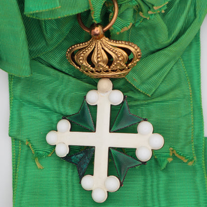 Italy Order of St. Maurice and St. Lazarus Grand Cross Badge & Sash, 18k Gold