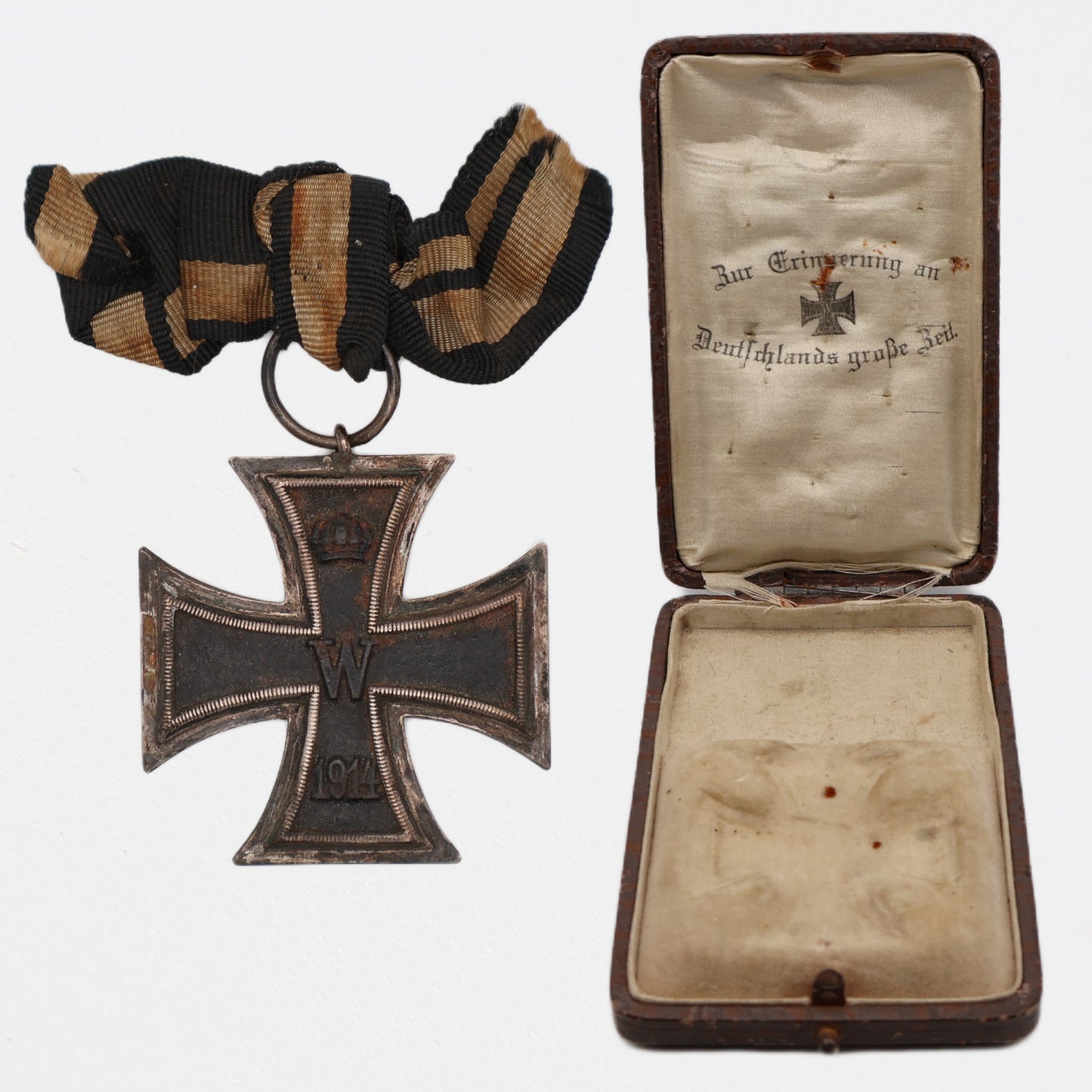 Germany WWI 1914 EK2. Maker Marked "R.W." Cased. Iron Cross II Class