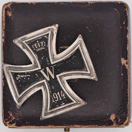 Germany WWI 1914 EK1. Hallmarked "800". Cased. Iron Cross I Class