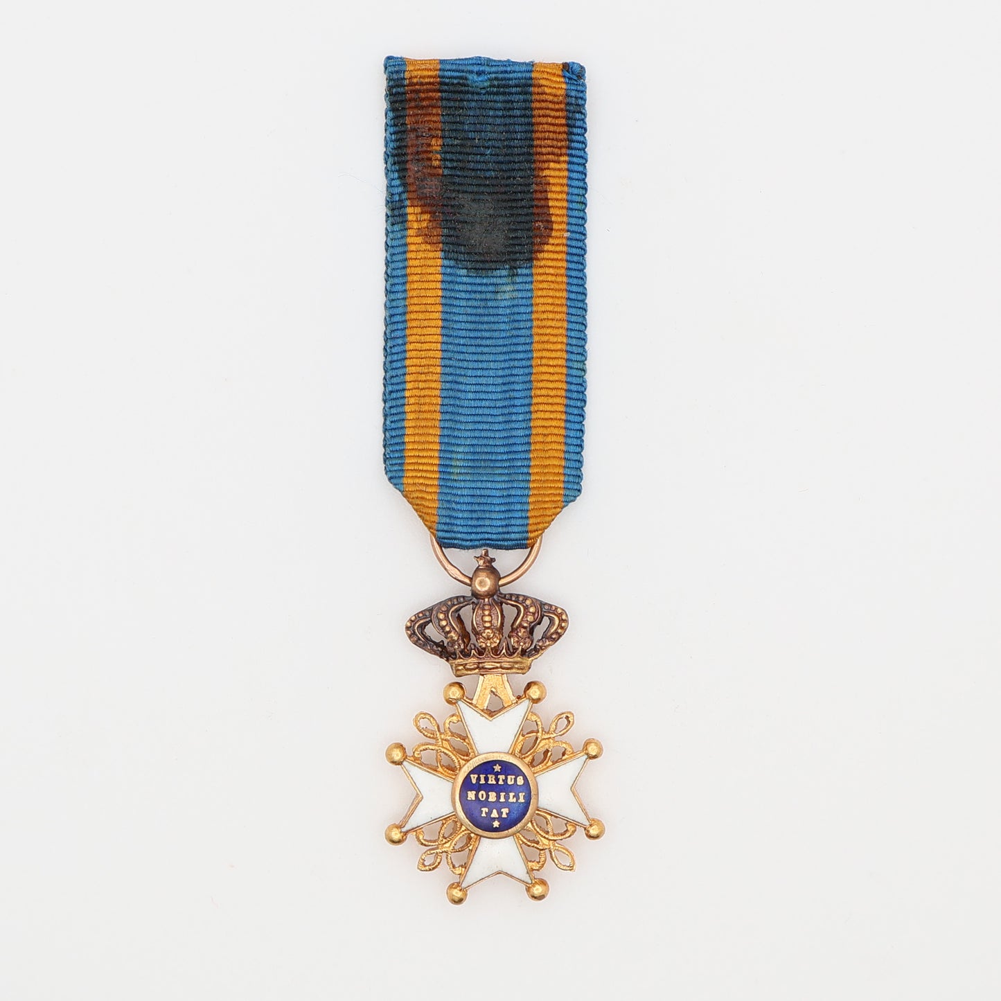 NETHERLANDS ORDER OF THE LION LARGE SIZE MINIATURE MADE IN GOLD VERY RARE. VF+