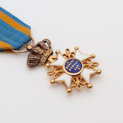 NETHERLANDS ORDER OF THE LION LARGE SIZE MINIATURE MADE IN GOLD VERY RARE. VF+