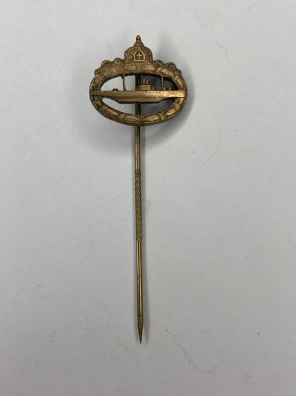 German Imperial Original WW1 U Boat Badge Stick Pin Miniature