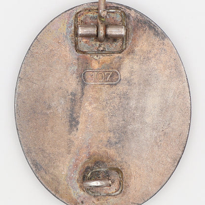 German WWII Silver Wound Badge, Maker Marked 107