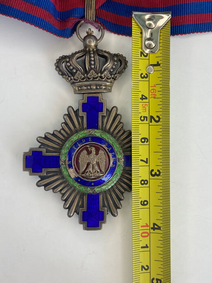 ROMANIA KINGDOM STAR ORDER COMMANDER GRADE W/O SWORDS. TYPE 1. 'RESCH'