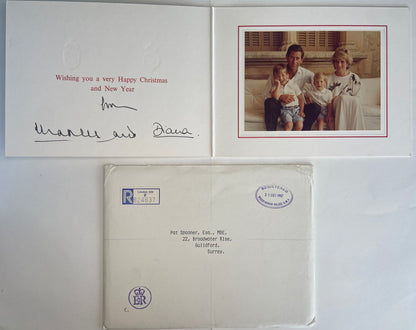 1987 PRINCESS DIANA & PRINCE CHARLES SIGNED XMAS CARD