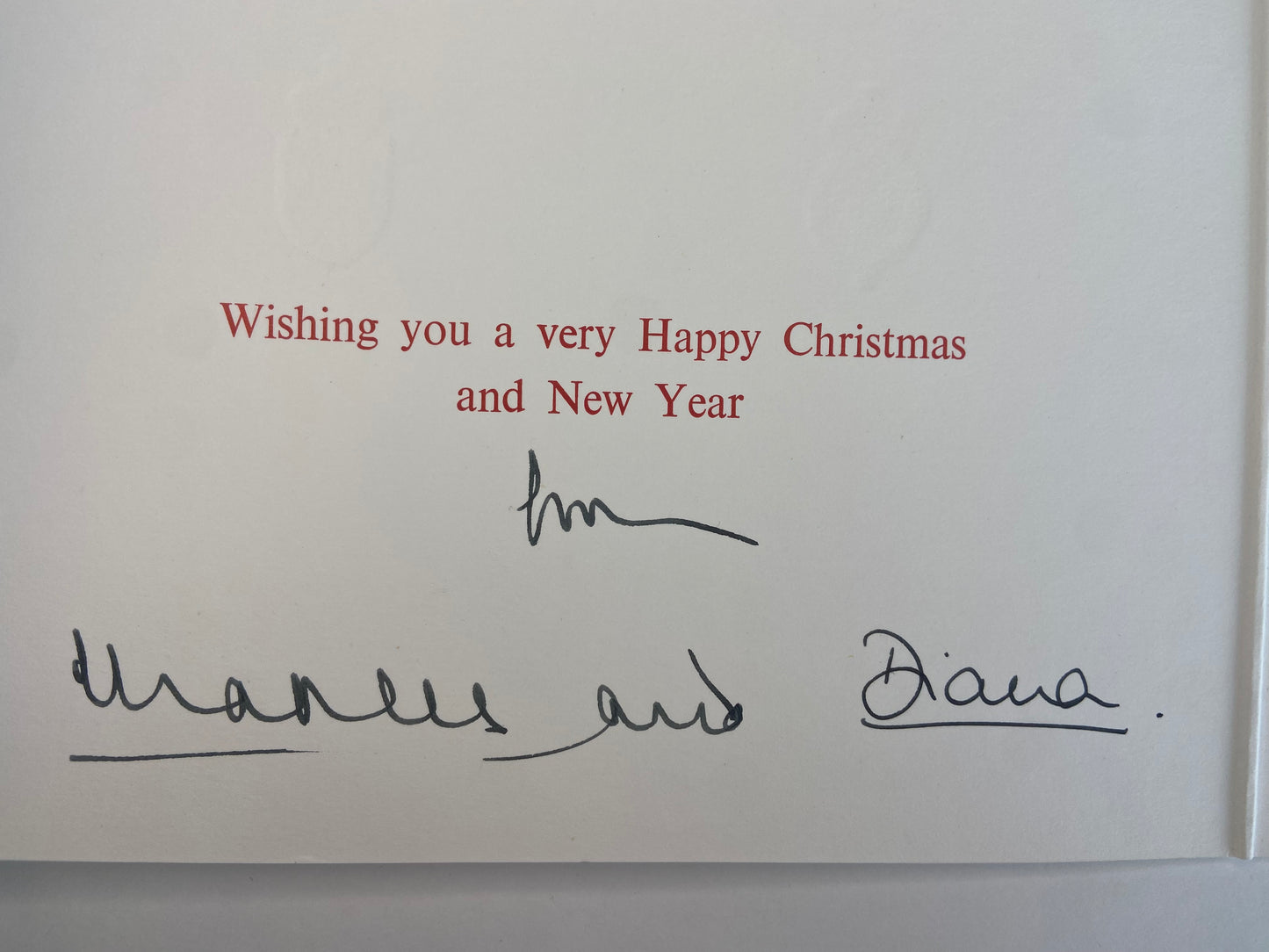 1987 PRINCESS DIANA & PRINCE CHARLES SIGNED XMAS CARD