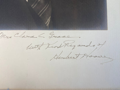 President Herbert Hoover signed and Enscribed Photo