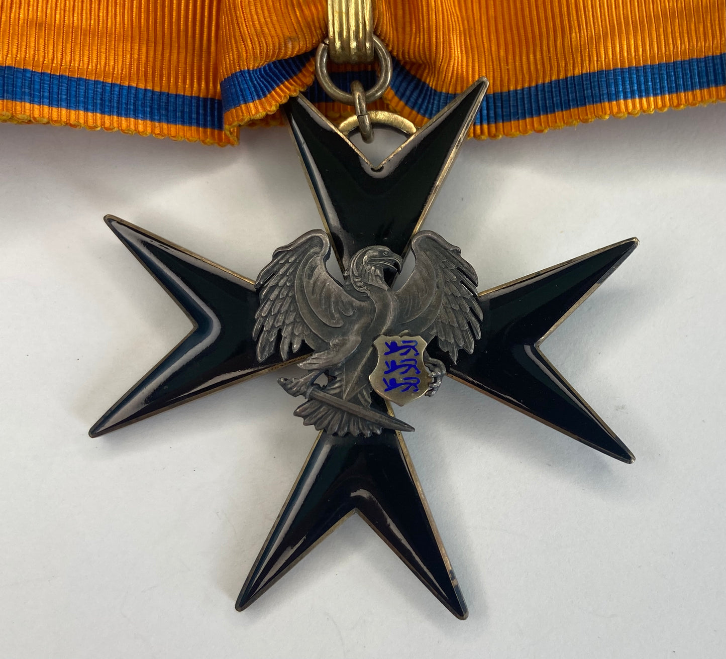 ESTONIA ORDER OF THE BLACK EAGLE COMMANDER GRADE. RARE EF!