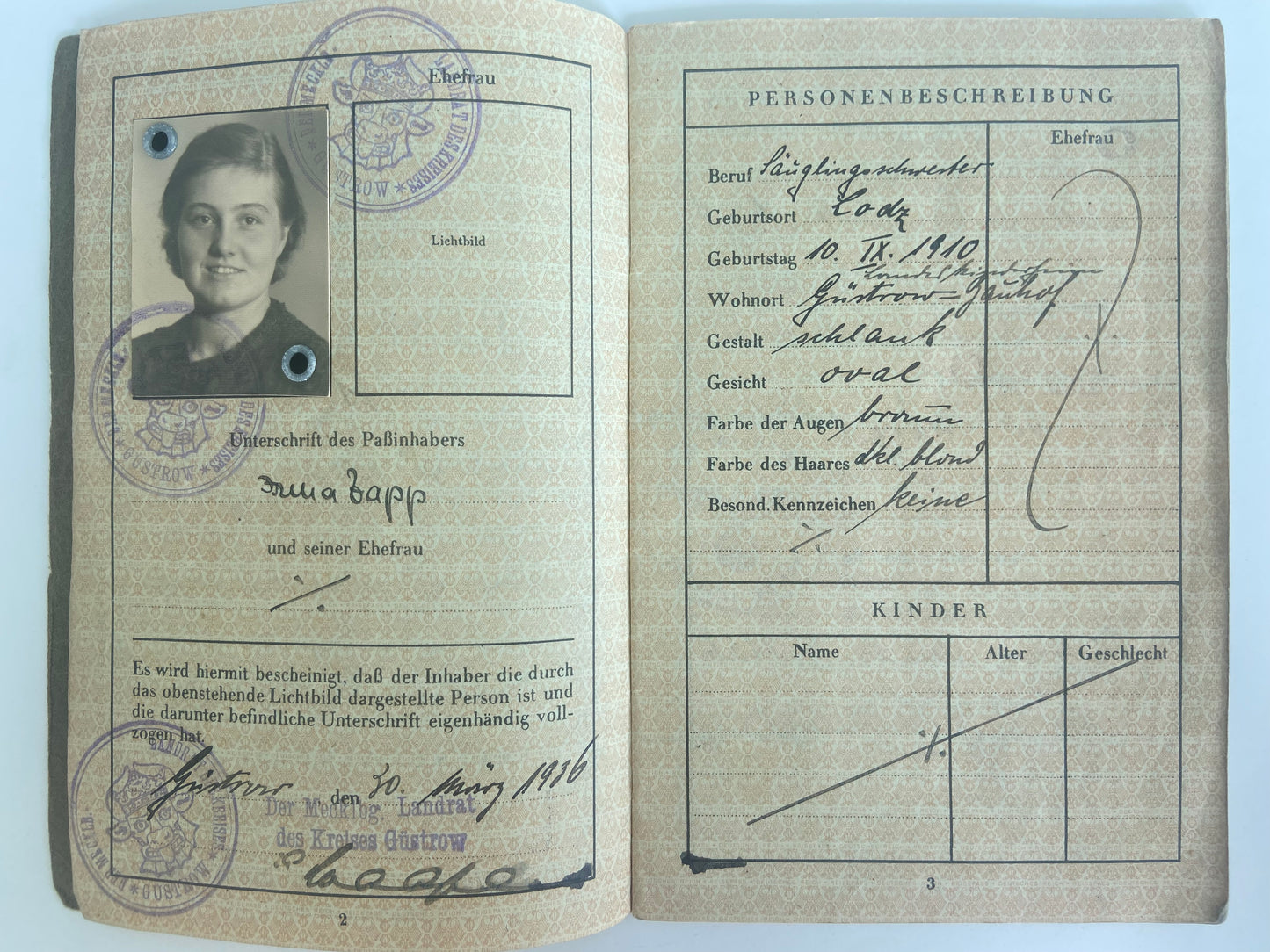 1936 German Imperial Passport