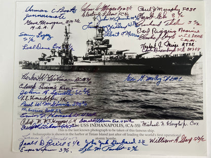 A Rare Photograph of the USS Indianapolis Signed by the Survivors