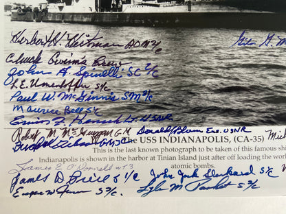 A Rare Photograph of the USS Indianapolis Signed by the Survivors