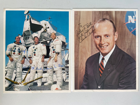 A Signed Apollo 12 Crew Photograph with Signed Charles Conrad Photograph