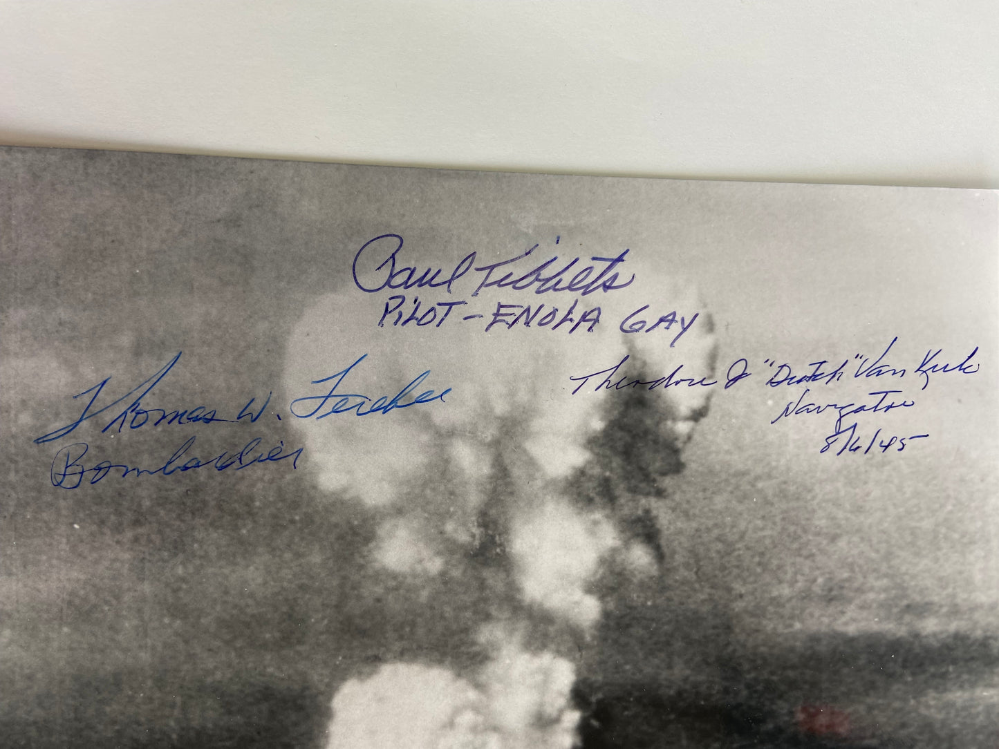 WWII Photograph Signed by the Enola Gay Crew, Tibbets, Ferebee & Van Kirk