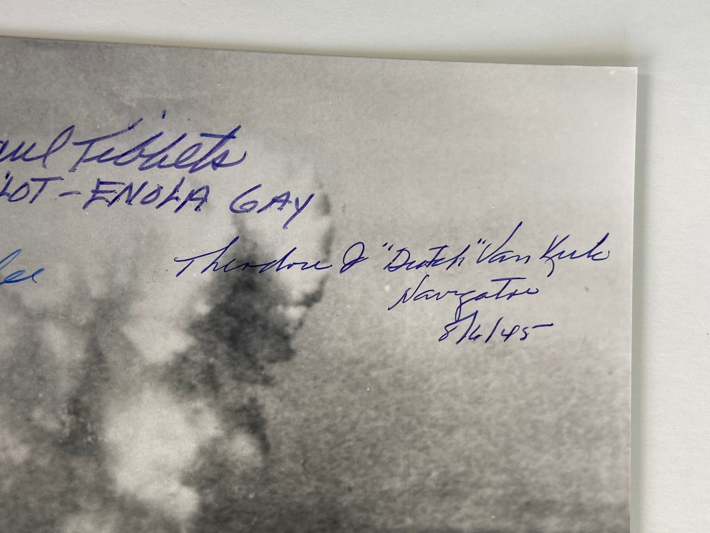 WWII Photograph Signed by the Enola Gay Crew, Tibbets, Ferebee & Van Kirk