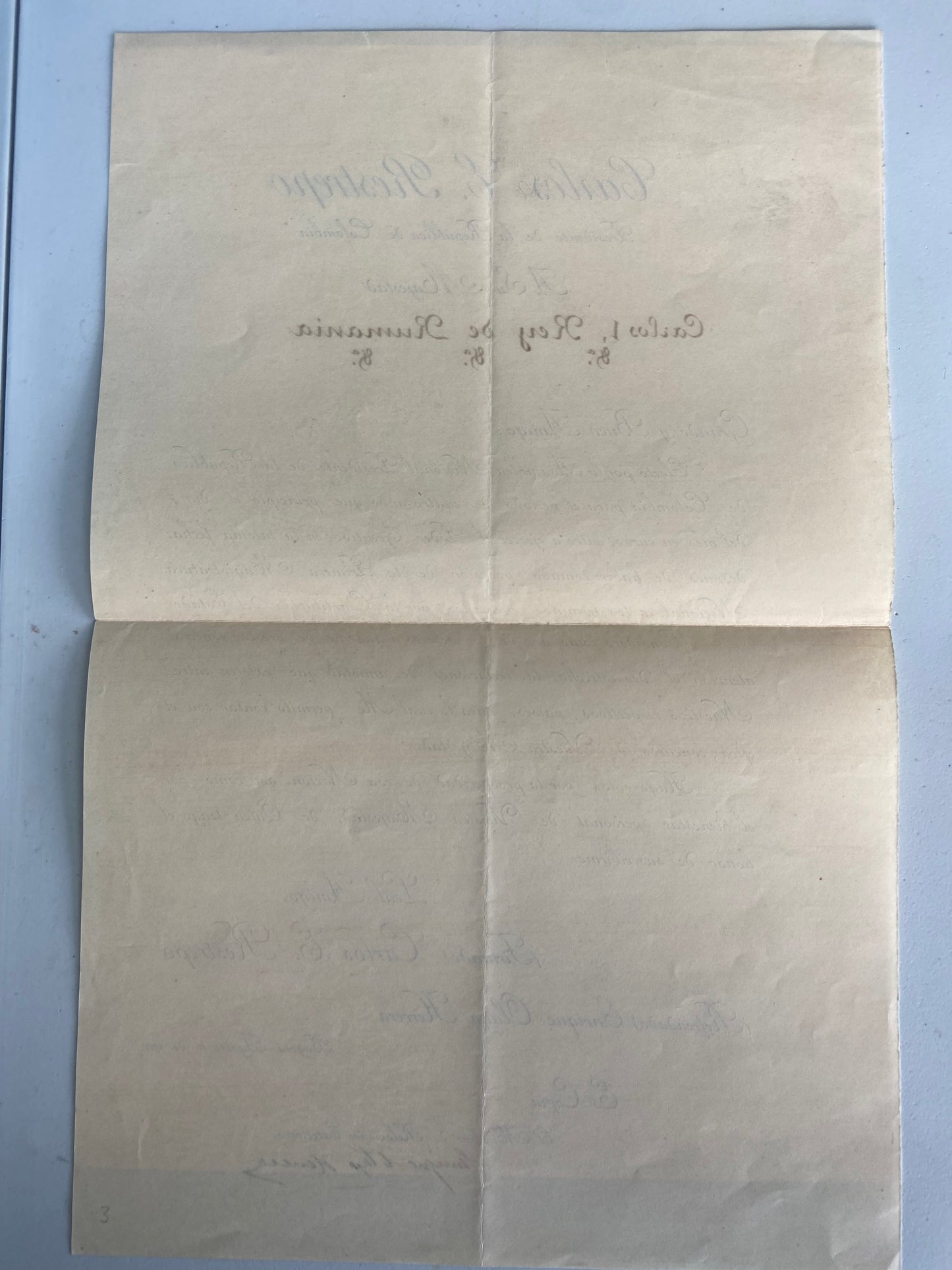 1910 Colombia Letter from the President, Carlos E. Restrepo to the King of Romania King Carol I