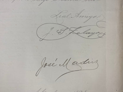 1893 Nicaragua Document Hand Signed by the Provisional President Santos Zelaya and the Minister of Foreign Affairs